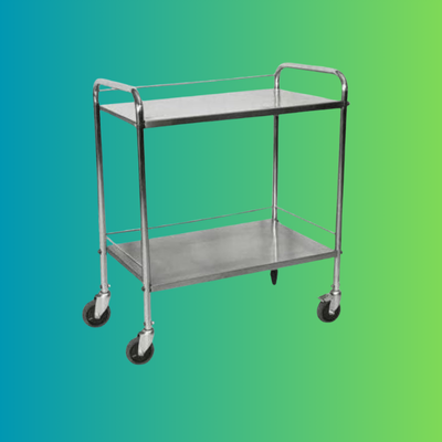 INSTRUMENT TROLLEY (TWO SHELVES)